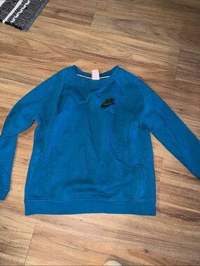 Women’s Nike Blue Crewneck Sweatshirt with Black Swoosh